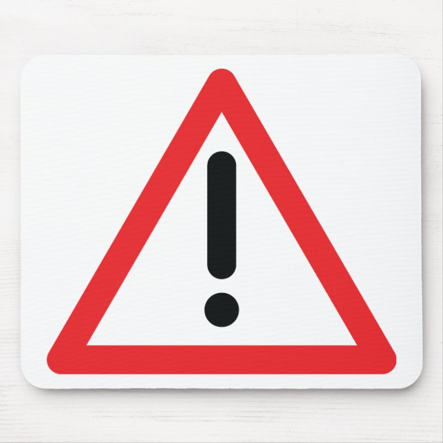 exclamation mark traffic icon mouse mat (Front)