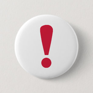 Exclamation point 6 cm round badge