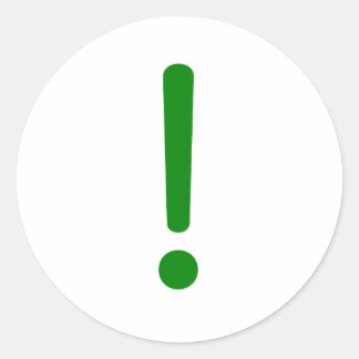 Exclamation Point! Yellow Green Pink Classic Round Sticker