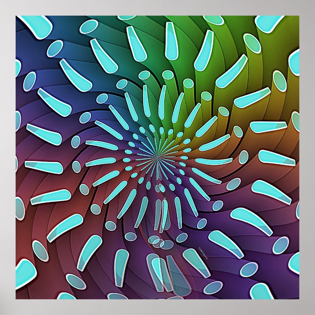 Exclamations In Blue Poster (Front)