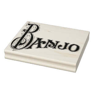 Exclusive 1920 Banjo Typography Vintage Art Stamp
