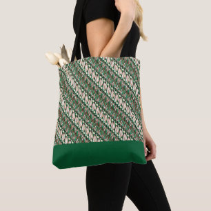 Exclusive Batik Parang Two Tone Pattern Green Tote Bag