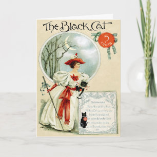 EXCLUSIVE "BLACK CAT" ART NOUVEAU HALLOWEEN CARD