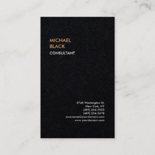 Exclusive Black Unique Modern Minimalist Plain Business Card