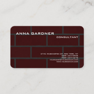 Exclusive Brown Red Brick Wall Creative Modern Business Card