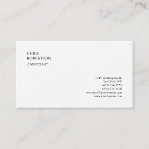 Exclusive Classical Minimalist Plain Business Card
