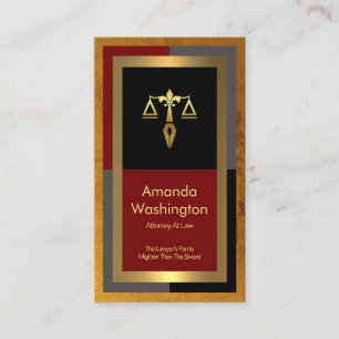 Exclusive Exquisite Gold Photo Frame Lawyer Business Card