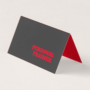 Exclusive Grey Red Unique Fitness Personal Trainer Business Card