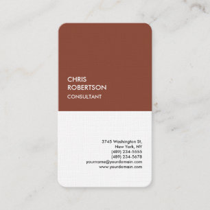 Exclusive Linen Special Brown White Modern Unique Business Card