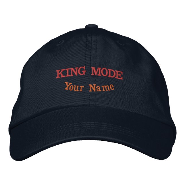 Exclusive Navy Casual-Hat Showcasing KING MODE Art Embroidered Hat (Front)