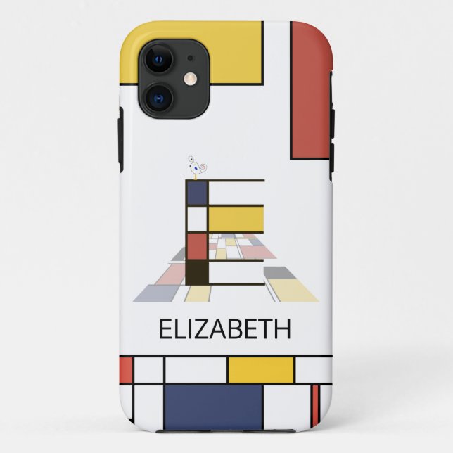 Exclusive Neoplasticism Art Monogram. Letter E Case-Mate iPhone Case (Back)