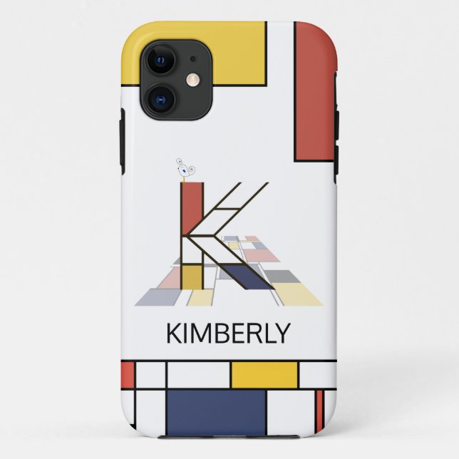 Exclusive Neoplasticism Art Monogram. Letter K Case-Mate iPhone Case (Back)