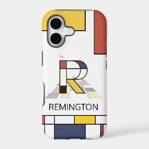Exclusive Neoplasticism Art Monogram. Letter R