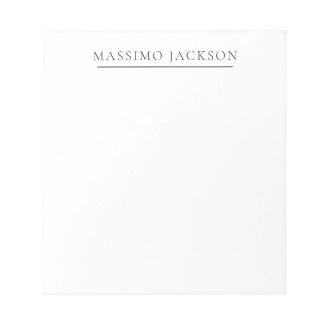 Exclusive Personal Classical Black White Notepad (Front)