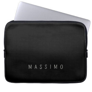 Exclusive Personal Classical Black White Own Name Laptop Sleeve