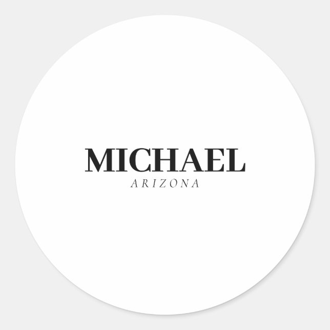 Exclusive Personal Modern Add Name Classic Round Sticker (Front)