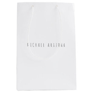 Exclusive Personal Modern Add Name Minimalist Medium Gift Bag