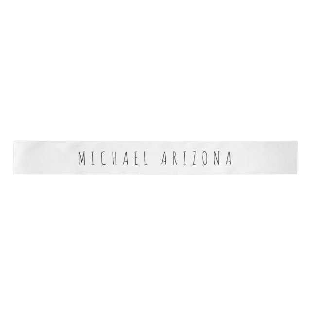 Exclusive Personal Modern Add Name Minimalist Satin Ribbon (Front)