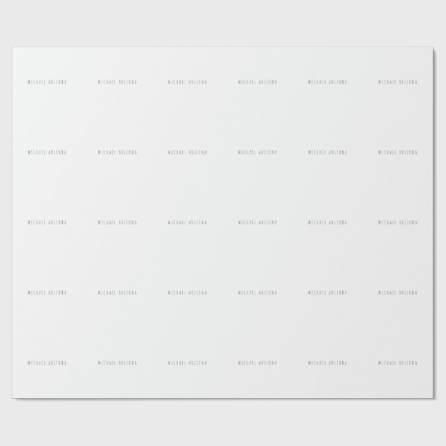 Exclusive Personal Modern Add Name Minimalist Wrapping Paper (Flat)