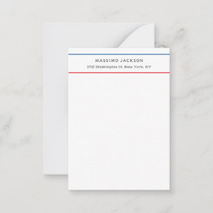 Exclusive Personal Modern Blue Red White Card