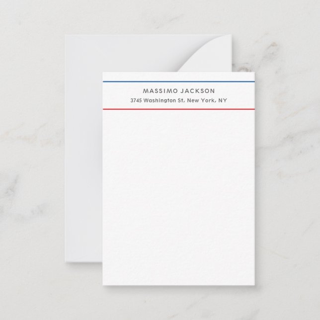 Exclusive Personal Modern Blue Red White Card (Front)