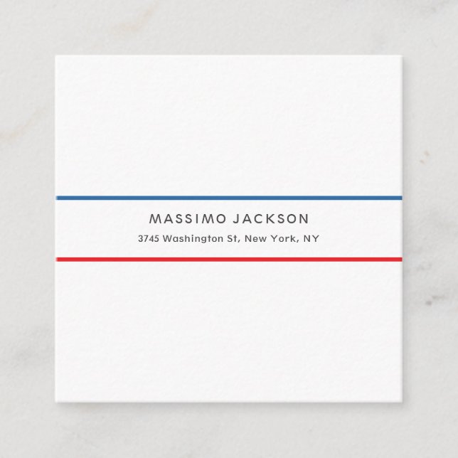Exclusive Personal Modern Blue Red White Enclosure Card (Front)