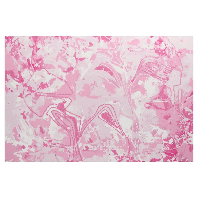 Exclusive Pink Abstract Pattern Fabric (Yard)