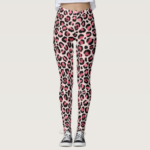 Exclusive pink leopard abstract leggings