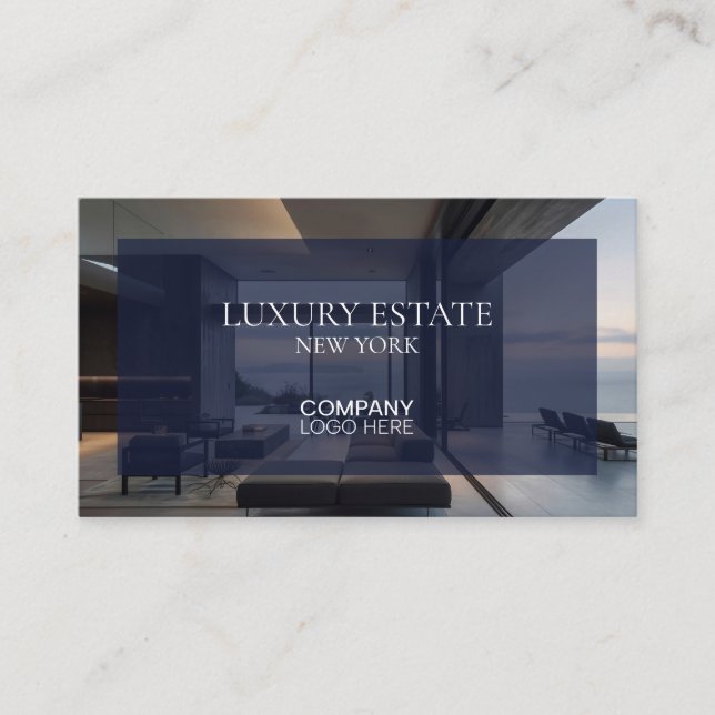 Exclusive Real Estate Property AGENT PHOTO LOGO Business Card (Front)
