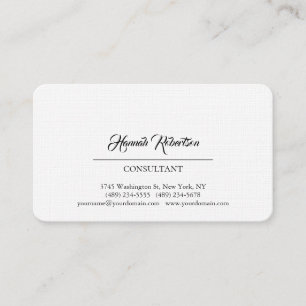 Exclusive Script Black White Plain Creative Modern Business Card