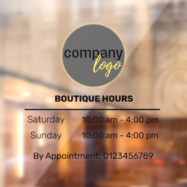 EXCLUSIVE SMALL BUSINESS HOURS APPOINTMENT BLACK WINDOW CLING (Sheet 2)