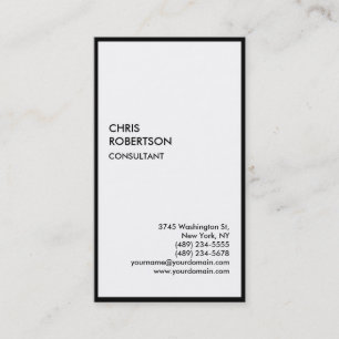 Exclusive Special Black Border White Modern Unique Business Card