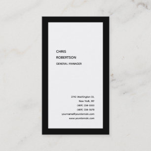 Exclusive Special Black Border White Modern Unique Business Card