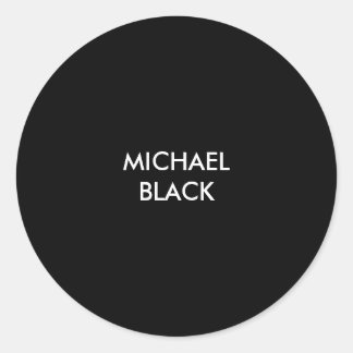 Exclusive Special Black Unique Modern Minimalist Classic Round Sticker