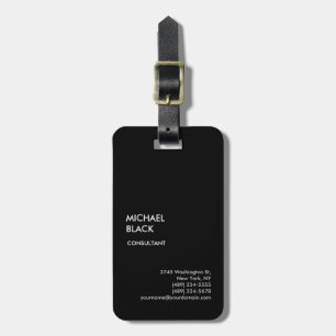 Exclusive Special Black Unique Modern Minimalist Luggage Tag