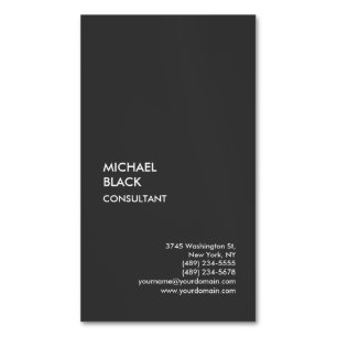 Exclusive Special Black Unique Modern Minimalist Magnetic Business Card