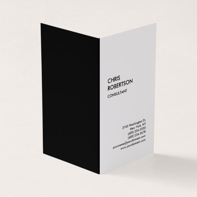 Exclusive Special Black & White Modern Unique Business Card (Outside)