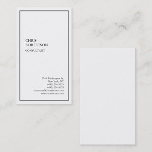 Exclusive Special Grey Border White Modern Unique Business Card