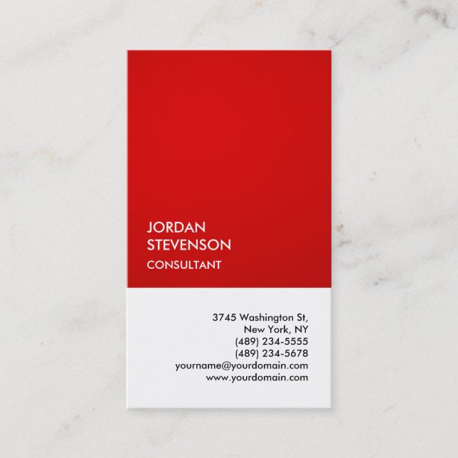 Exclusive Special Impressive Red White Unique Business Card (Front)