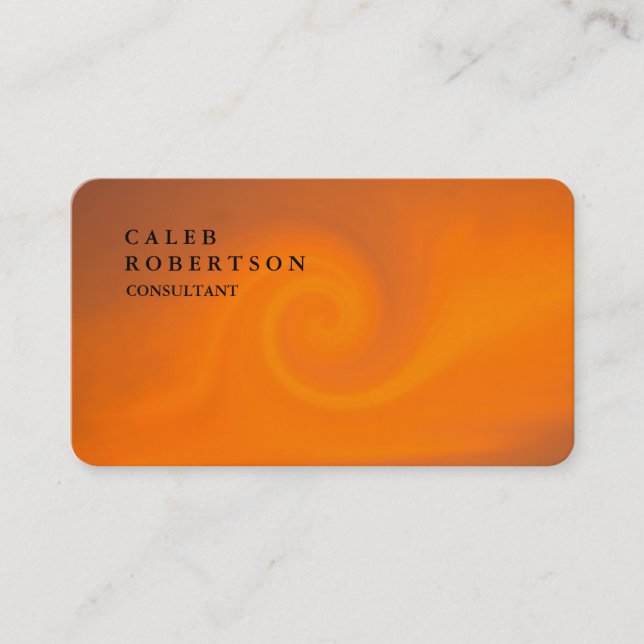 Exclusive Special Orange Trendy Rounded Corner Business Card (Front)
