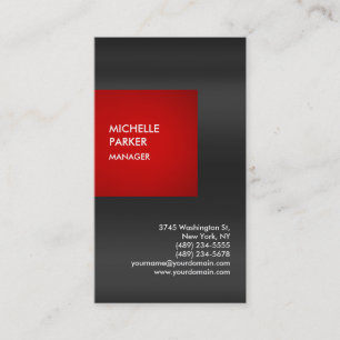 Exclusive Special Red Grey Modern Unique Business Card