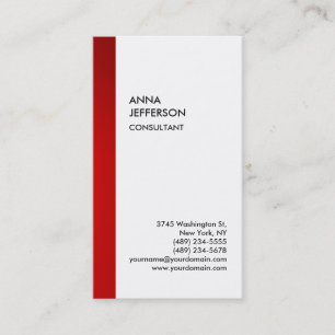 Exclusive Special Red White Unique Modern Business Card