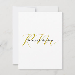 Exclusive Unique Gold Colour Monogram Modern Name Card