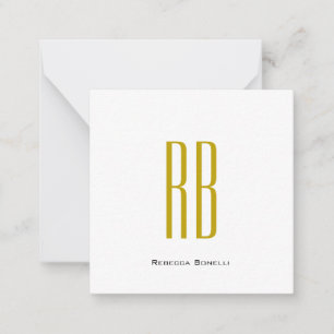 Exclusive Unique Gold Colour Monogram Modern Name Card