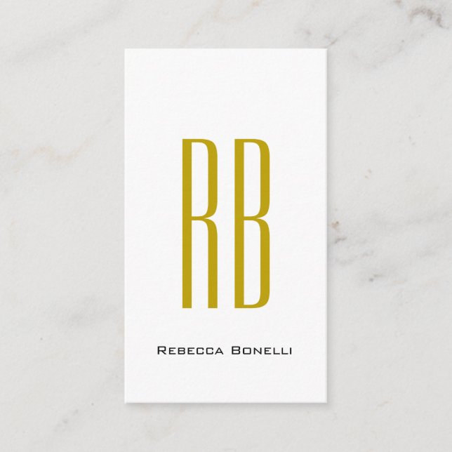 Exclusive Unique Gold Colour Monogram Modern Name Enclosure Card (Front)