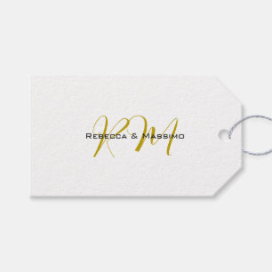 Exclusive Unique Gold Colour Monogram Modern Name Gift Tags