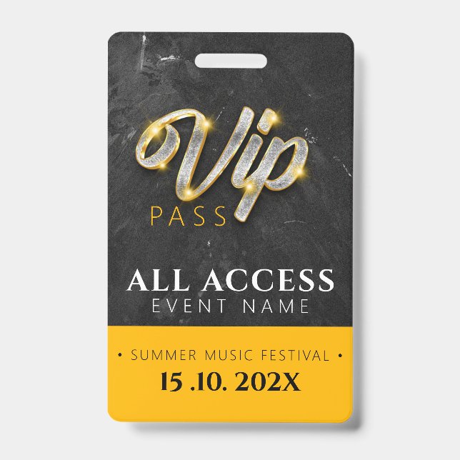 Exclusive VIP Access Event ID Badge (Front)