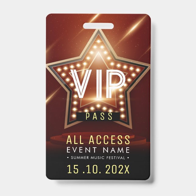 Exclusive VIP Access Event ID Badge (Front)