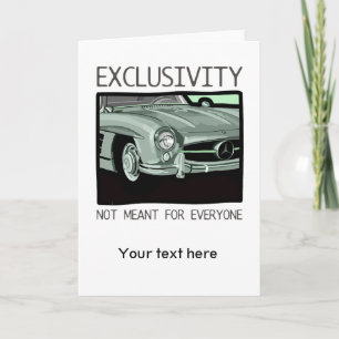 Exclusivity and wealth - old Gullwing classic car Card