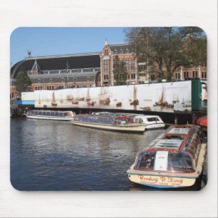 Excursion boats in Amsterdam Mouse Mat